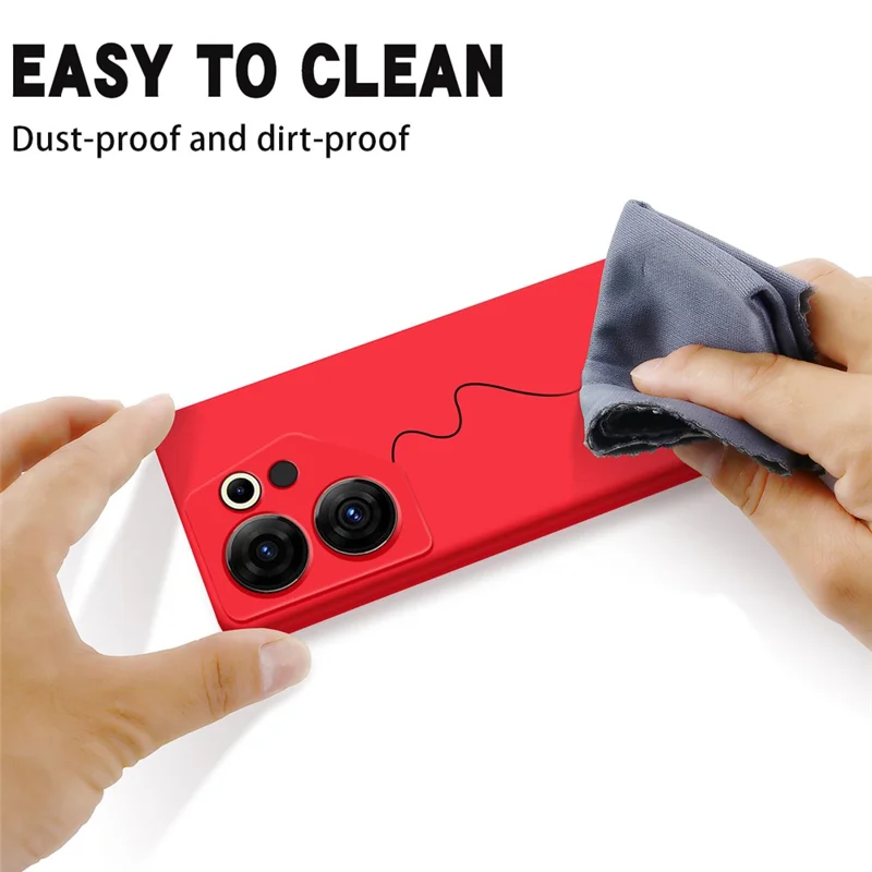 For TECNO Camon 20 Premier 5G Anti-Fingerprint Phone Case Væske-silikon + Blød Indfodning - Rød