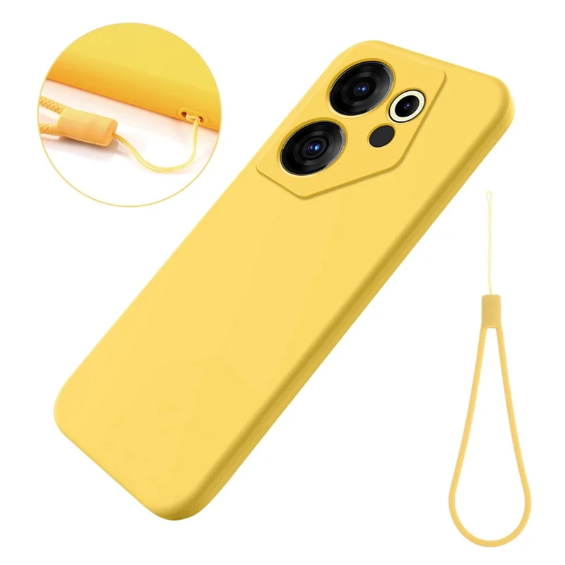 For TECNO Camon 20 Premier 5G Anti-Fingerprint Phone Case Liquid Silicone+Soft Lining Cover - Yellow