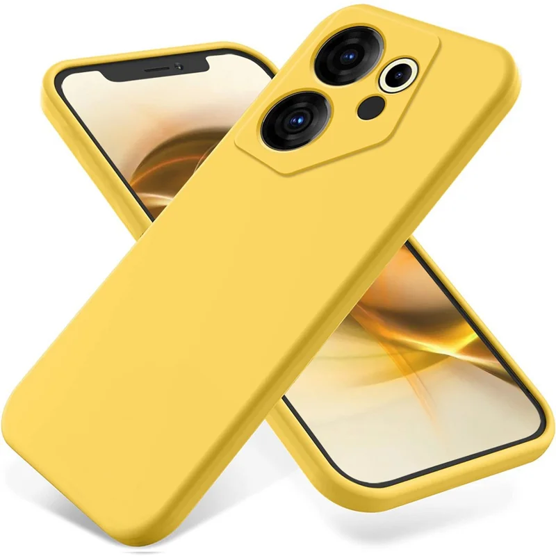 For TECNO Camon 20 Premier 5G Anti-Fingerprint Phone Case Liquid Silicone+Soft Lining Cover - Yellow