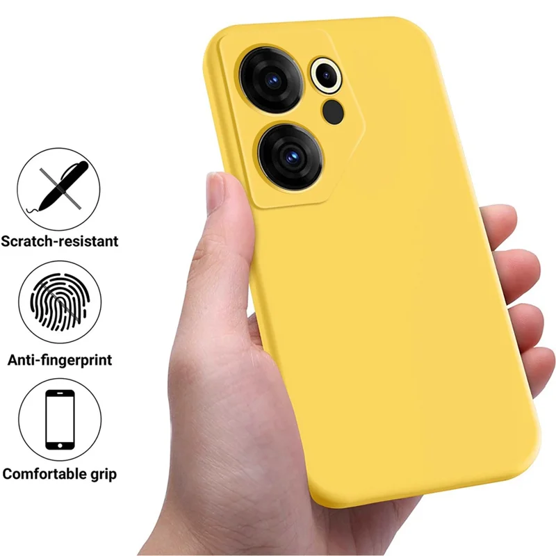 For TECNO Camon 20 Premier 5G Anti-Fingerprint Phone Case Liquid Silicone+Soft Lining Cover - Yellow