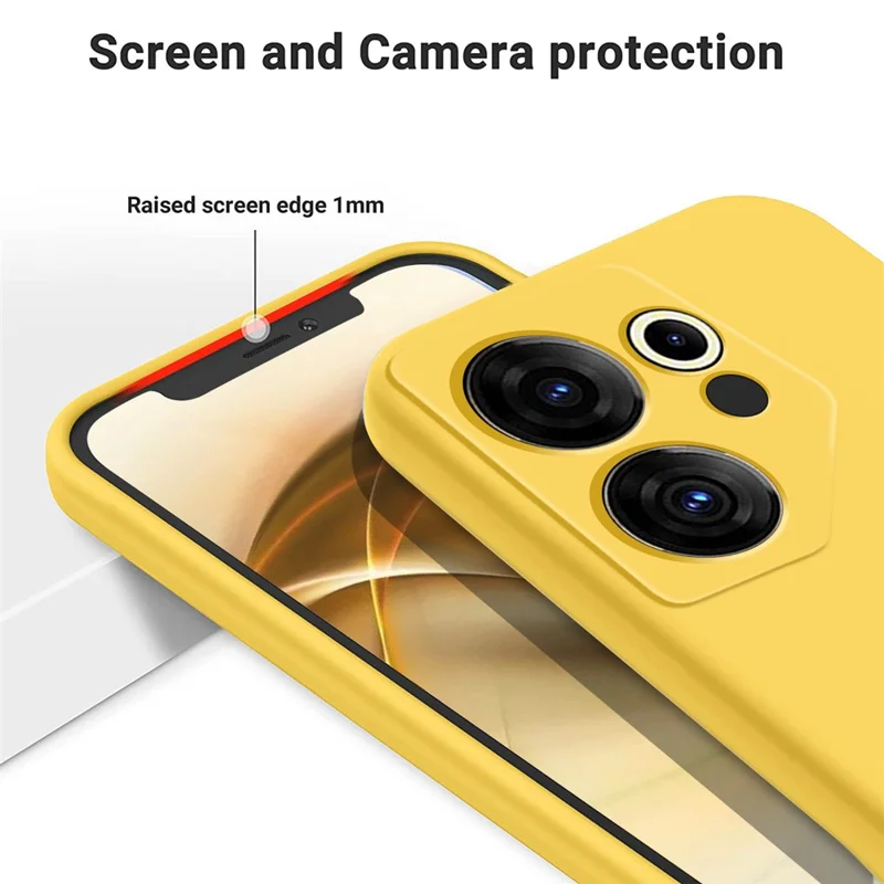 For TECNO Camon 20 Premier 5G Anti-Fingerprint Phone Case Liquid Silicone+Soft Lining Cover - Yellow