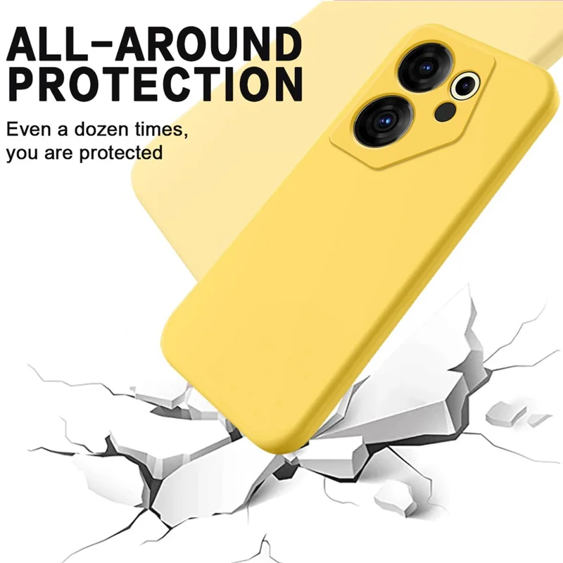 For TECNO Camon 20 Premier 5G Anti-Fingerprint Phone Case Liquid Silicone+Soft Lining Cover - Yellow