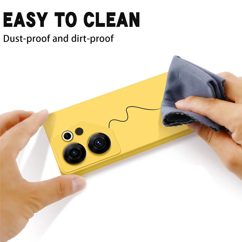 For TECNO Camon 20 Premier 5G Anti-Fingerprint Phone Case Liquid Silicone+Soft Lining Cover - Yellow