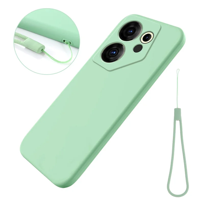 For TECNO Camon 20 Premier 5G Anti-Fingerprint Phone Case Liquid Silicone+Soft Lining Cover - Green
