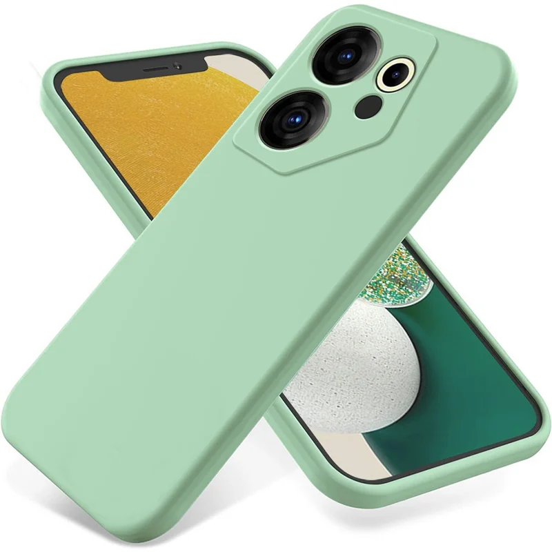 For TECNO Camon 20 Premier 5G Anti-Fingerprint Phone Case Liquid Silicone+Soft Lining Cover - Green
