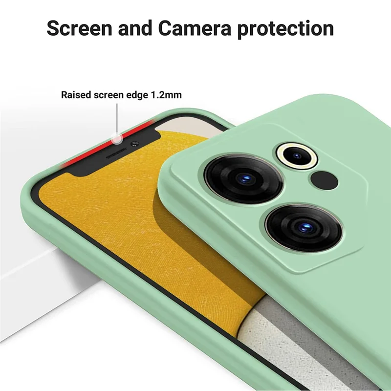 For TECNO Camon 20 Premier 5G Anti-Fingerprint Phone Case Liquid Silicone+Soft Lining Cover - Green