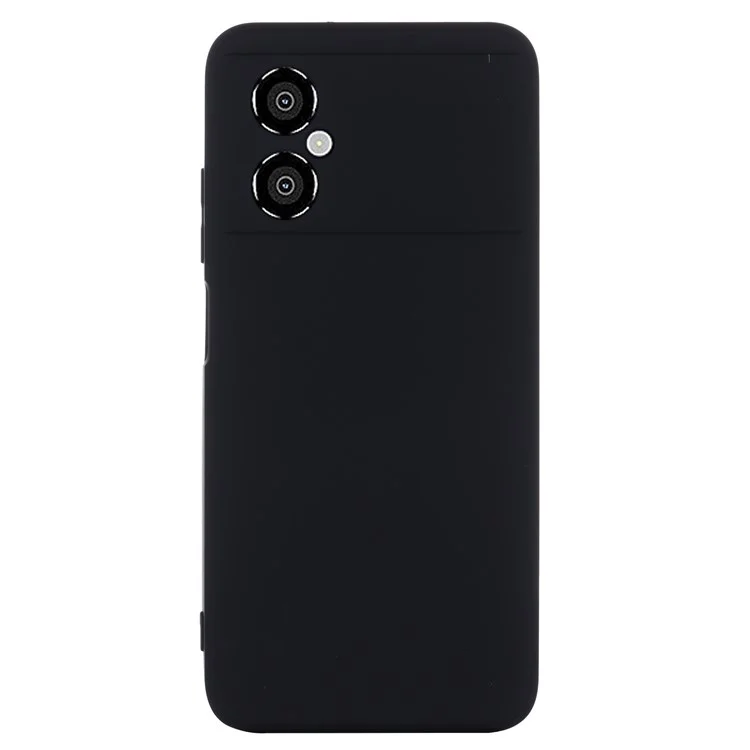 Для Xiaomi Redmi Note 11R 5G Slim-Fit Phone Shell Liquid Silicone Soft Lining Phone Case Cover with Strap - Black