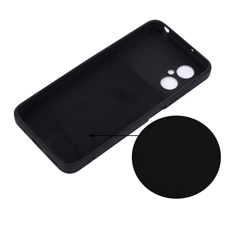 Для Xiaomi Redmi Note 11R 5G Slim-Fit Phone Shell Liquid Silicone Soft Lining Phone Case Cover with Strap - Black