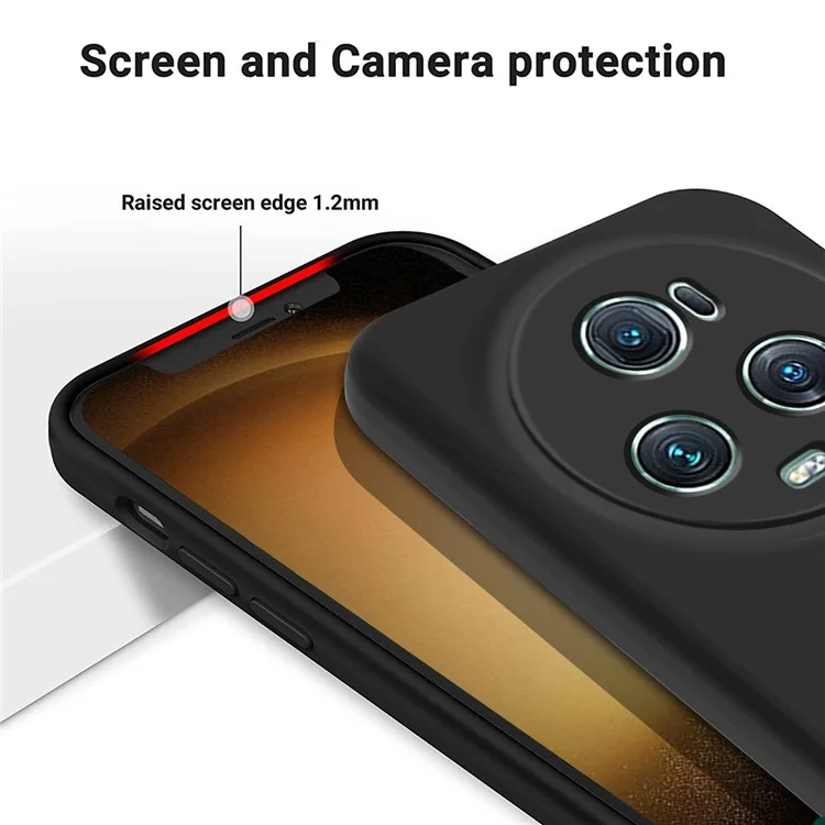 Wrist Stap Phone Case For Honor Magic5 Pro , Liquid Silicone Soft Lining Shell Shockproof Phone Cover - Black