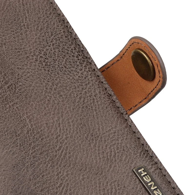 KHAZNEH For Honor 90 PU Leather Phone Cover Anti-Scratch Cowhide Texture Case with Stand Wallet - Khaki