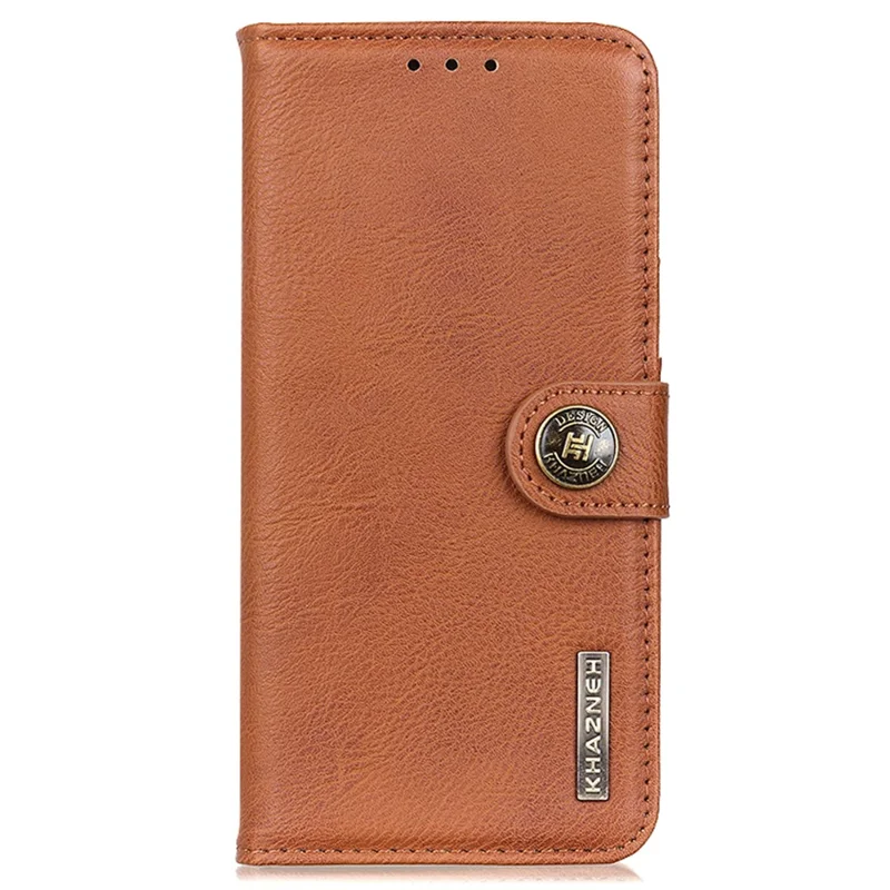KHAZNEH For Honor 90 PU Leather Phone Cover Anti-Scratch Cowhide Texture Case with Stand Wallet - Brown