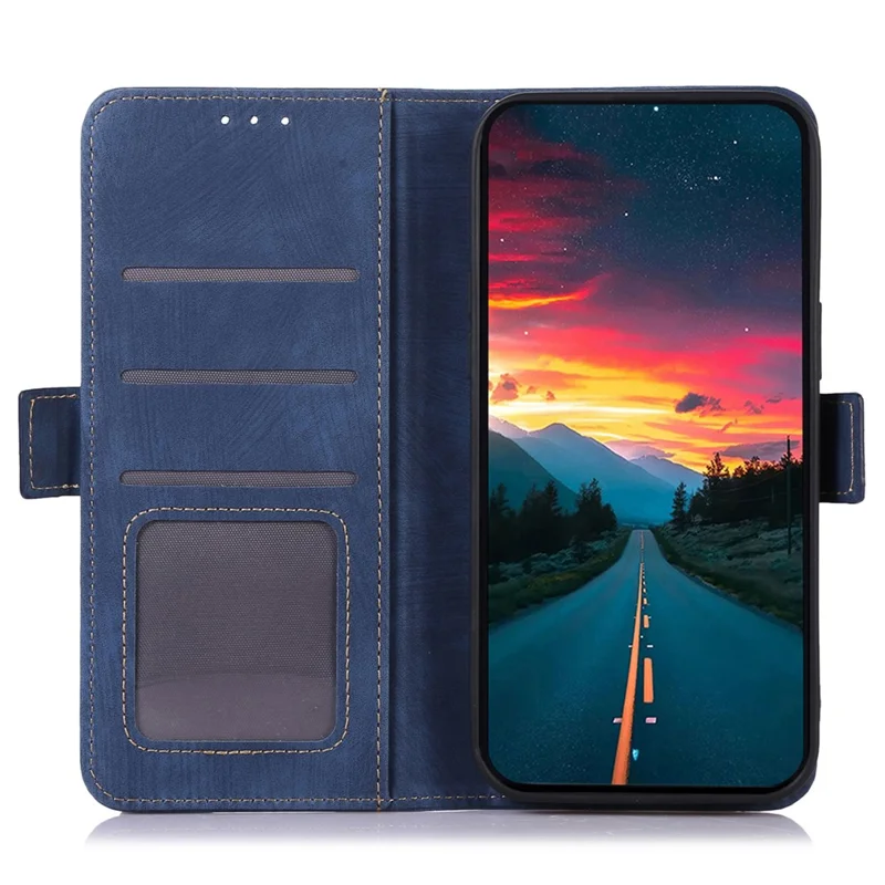 ABEEL For Honor 90 Wallet Stand PU Leather Case Retro Texture Anti-drop Phone Cover - Blue