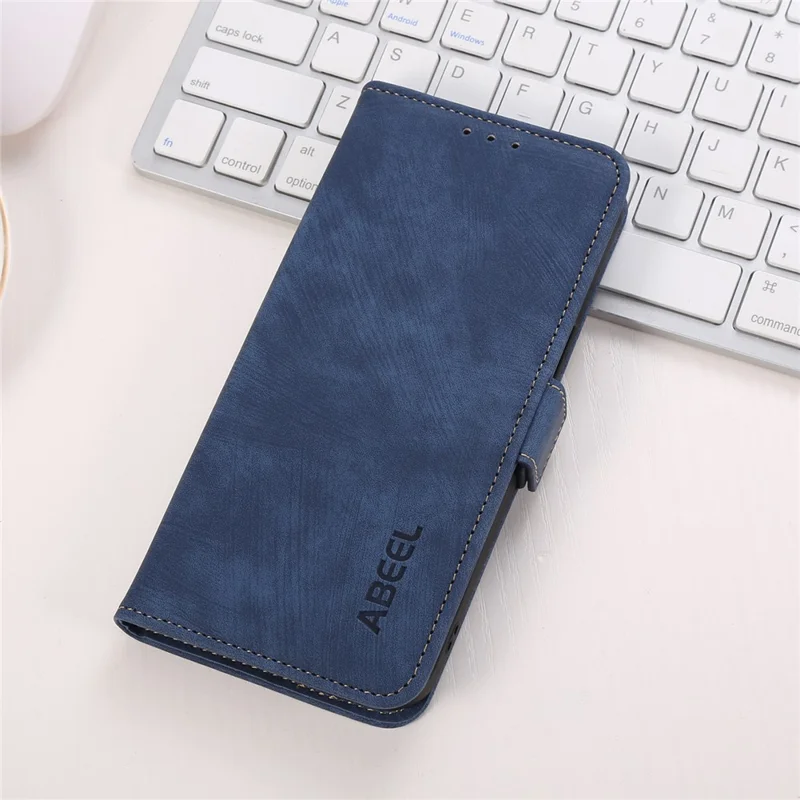 ABEEL For Honor 90 Wallet Stand PU Leather Case Retro Texture Anti-drop Phone Cover - Blue