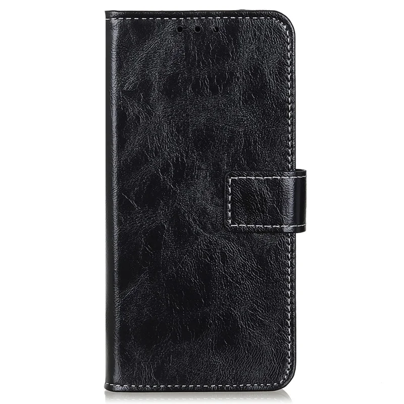 For Honor 90 Capa a Prova de Choque Textura Crazy Horse PU Leather Shell Stand Wallet Retro Phone Cover - Preto