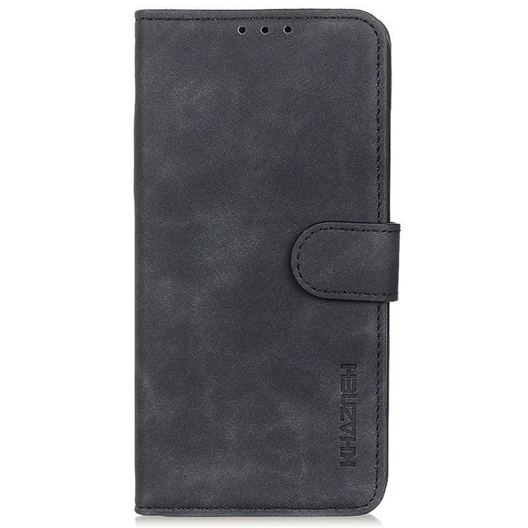 KHAZNEH For Honor 90 Wallet Phone Cover Retro Textur PU-Leder Stand Anti-Fingerabdruck Case - Schwarz