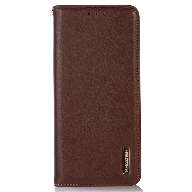 KHAZNEH RFID Blocking Wallet Phone Case para Honor 90, Funda de Teléfono con Soporte de Cuero Genuino de Vaca - Marrón