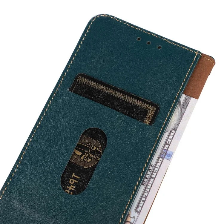 KHAZNEH RFID Blocking Wallet Phone Case for Honor 90, Estuche de teléfono de cuero genuino de vaca para soporte - Verde