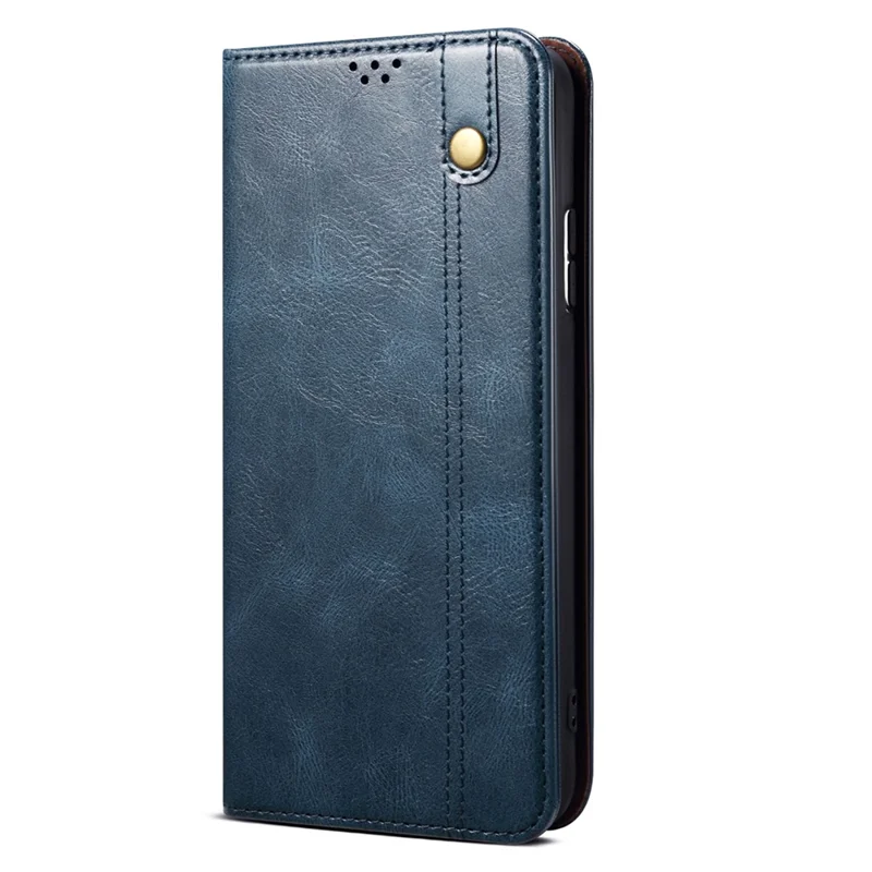 PU Leather Case for Nothing Phone (2) , Anti-Scratch Waxy Crazy Horse Texture Wallet Stand Phone Cover - Blue