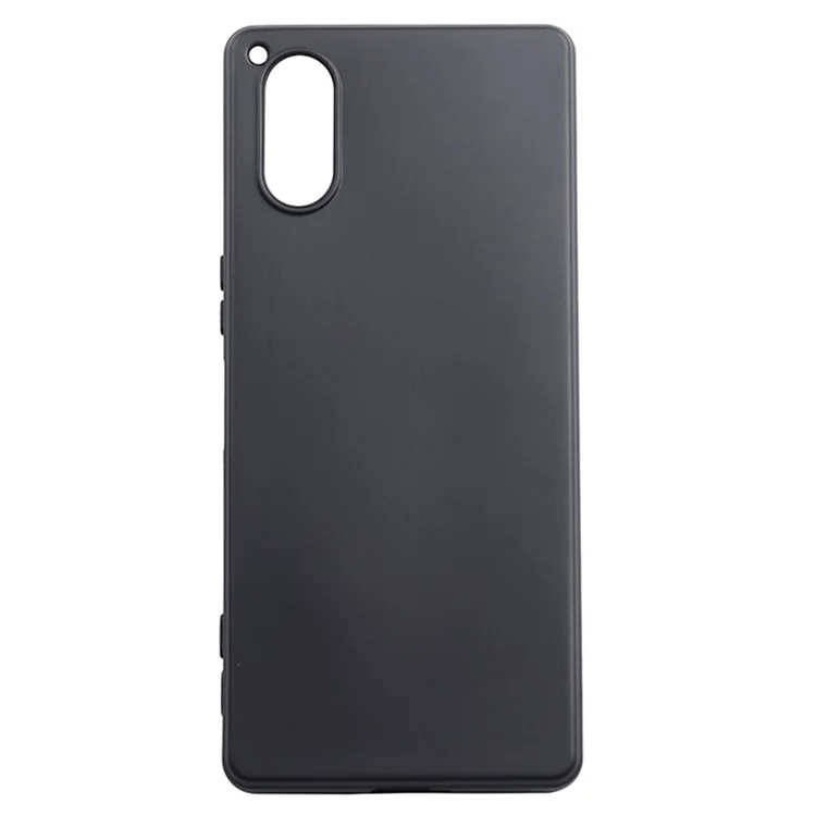 Glossy Mobile Phone Cover for Sony Xperia 5 V , Anti-Scratch TPU Phone Shell Back Case - Black