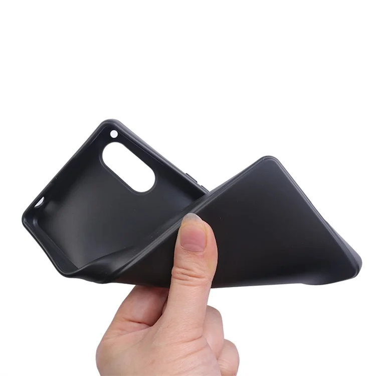 Glossy Mobile Phone Cover for Sony Xperia 5 V , Anti-Scratch TPU Phone Shell Back Case - Black