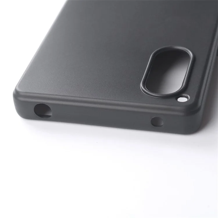 Glossy Mobile Phone Cover for Sony Xperia 5 V , Anti-Scratch TPU Phone Shell Back Case - Black