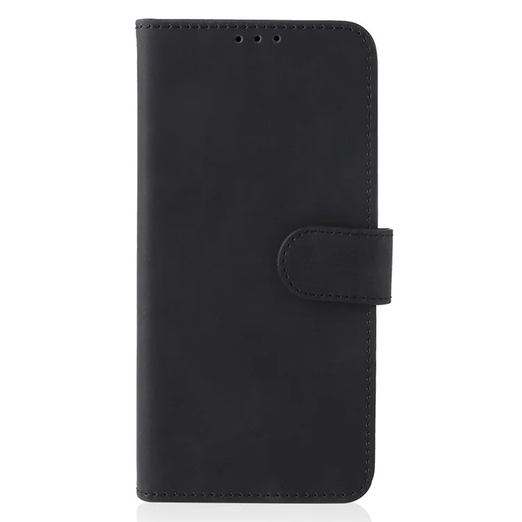 For Blackview Oscal C70 Shockproof Case Skin-touch PU Leather Folding Stand Wallet Protective Cover - Black