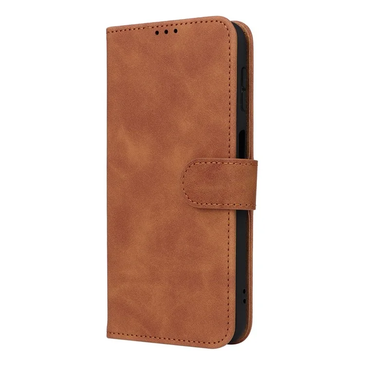 For Samsung Galaxy F34 5G / M34 5G Stand Skin-touch Phone Case Wallet PU Leather Full Protection Phone Cover - Brown