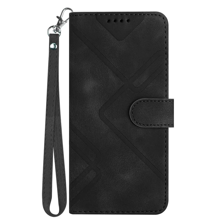 YX0040 Para Samsung Galaxy Z Fold5 5G Funda con Ranuras para Tarjetas Cubierta de Teléfono de Piel Sintética + PC Grabada - Negro