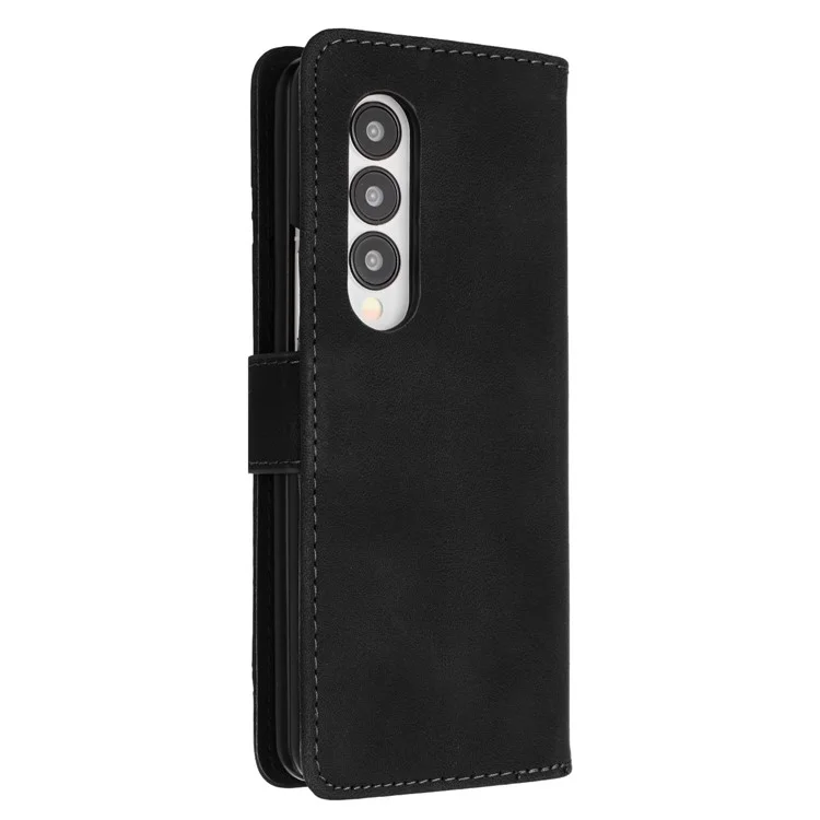 YX0040 Für Samsung Galaxy Z Fold4 5G PU-Leder+PC-Kartenetui Case Bedruckter Handyhülle - Schwarz