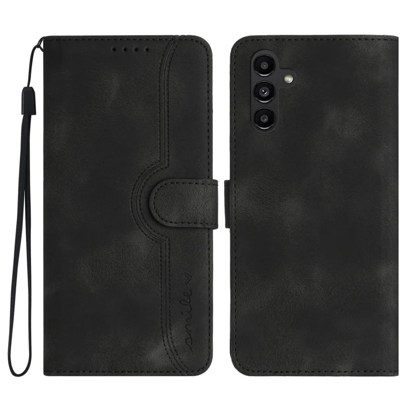 YX003 Wallet Case für Samsung Galaxy A24 4G (162,1 x 77,6 x 8,3 mm), PU-Leder-Muster geprägt Ständer Handyhülle - Schwarz
