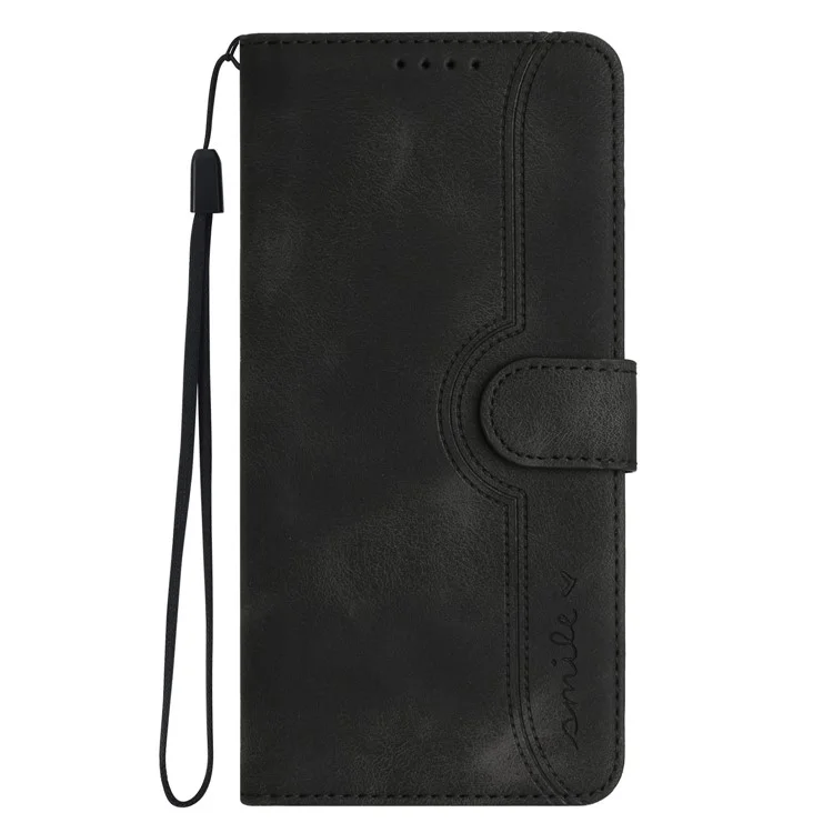 YX003 Wallet Case für Samsung Galaxy A24 4G (162,1 x 77,6 x 8,3 mm), PU-Leder-Muster geprägt Ständer Handyhülle - Schwarz