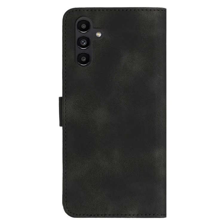 YX003 Wallet Case für Samsung Galaxy A24 4G (162,1 x 77,6 x 8,3 mm), PU-Leder-Muster geprägt Ständer Handyhülle - Schwarz