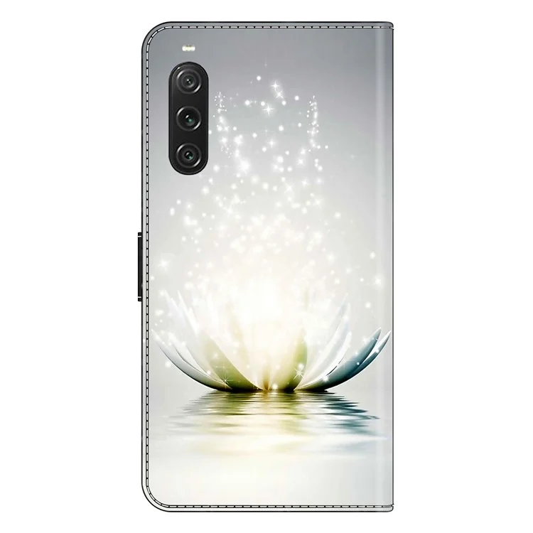 For Sony Xperia 10 V Protective Wallet Case 3D Pattern Printing PU Leather Phone Cover with Stand - Lotus