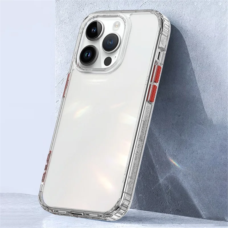 For iPhone 15 Pro Four Corners Airbag Mobile Phone Case Shockproof PC+TPU Back Cover - Transparent
