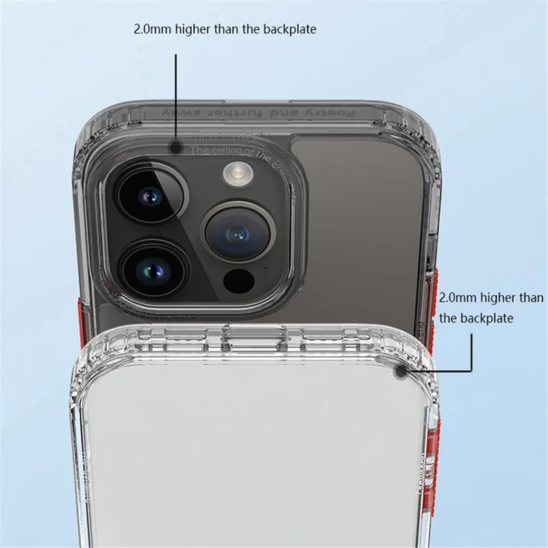 For iPhone 15 Pro Four Corners Airbag Mobile Phone Case Shockproof PC+TPU Back Cover - Transparent