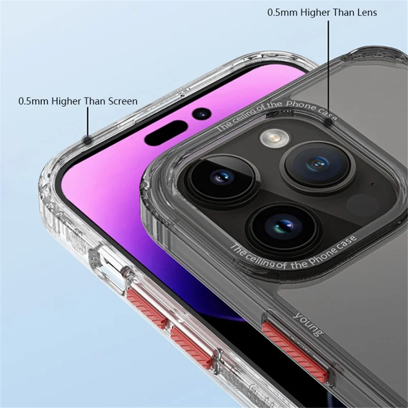 For iPhone 15 Pro Four Corners Airbag Mobile Phone Case Shockproof PC+TPU Back Cover - Transparent