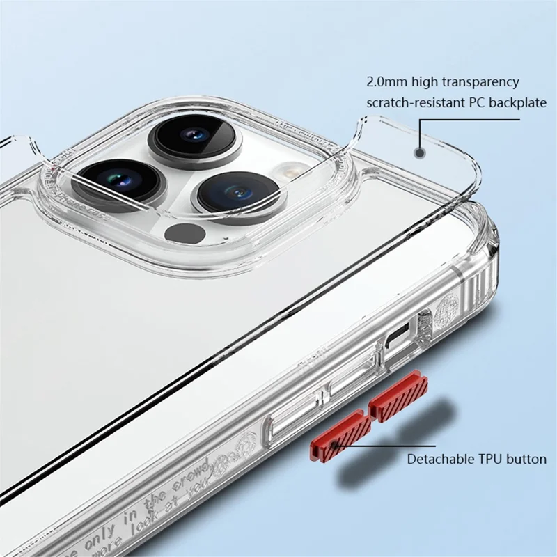 For iPhone 15 Pro Four Corners Airbag Mobile Phone Case Shockproof PC+TPU Back Cover - Transparent