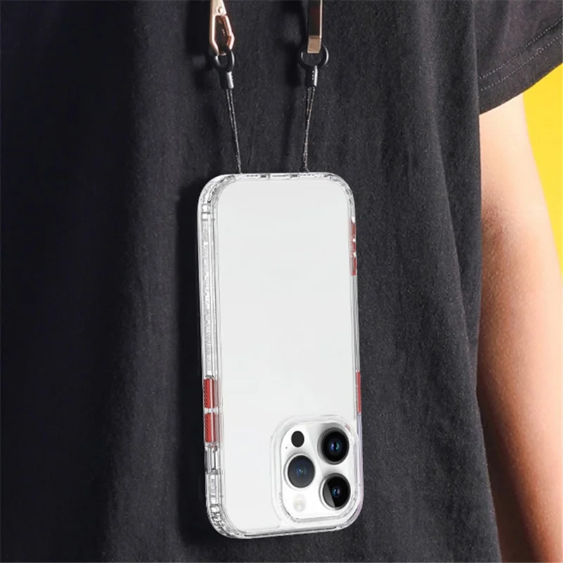 For iPhone 15 Pro Four Corners Airbag Mobile Phone Case Shockproof PC+TPU Back Cover - Transparent