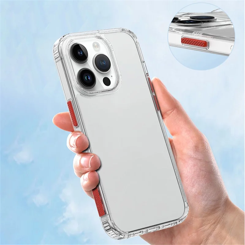 For iPhone 15 Pro Four Corners Airbag Mobile Phone Case Shockproof PC+TPU Back Cover - Transparent
