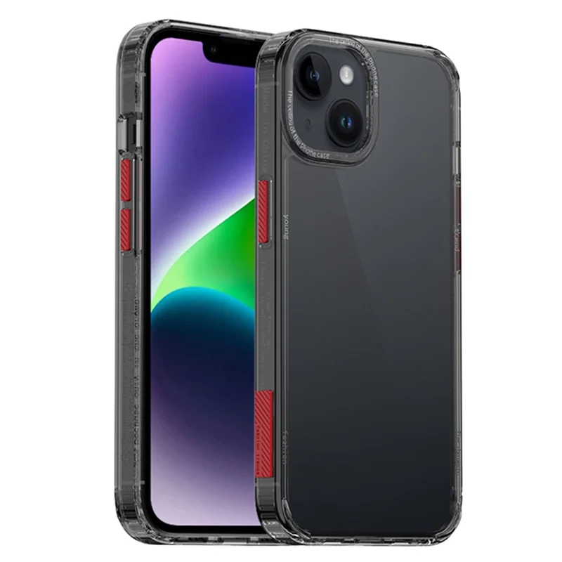 For iPhone 15 Plus Four Corners Airbag Mobile Phone Case Fall Protection PC+TPU Back Cover - Black