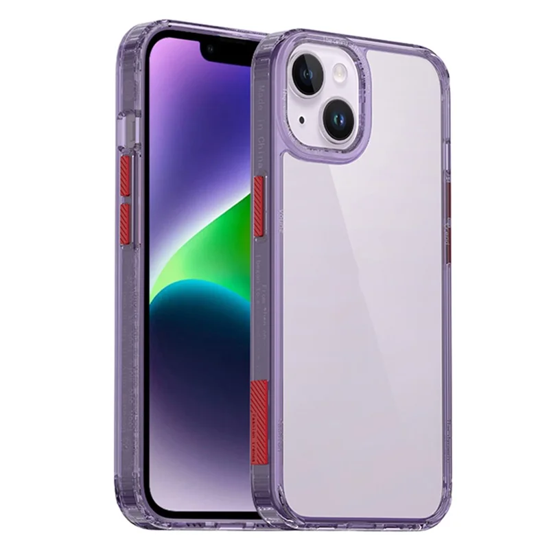 For iPhone 15 Plus Four Corners Airbag Mobile Phone Case Fall Protection PC+TPU Back Cover - Purple