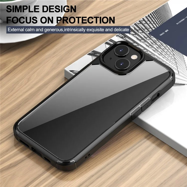 Funda de teléfono de la serie Defense Armor para iPhone 15 Plus PC+TPU Protective Back Cover - Negro
