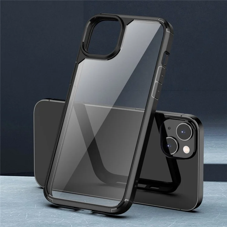 Funda de teléfono de la serie Defense Armor para iPhone 15 Plus PC+TPU Protective Back Cover - Negro