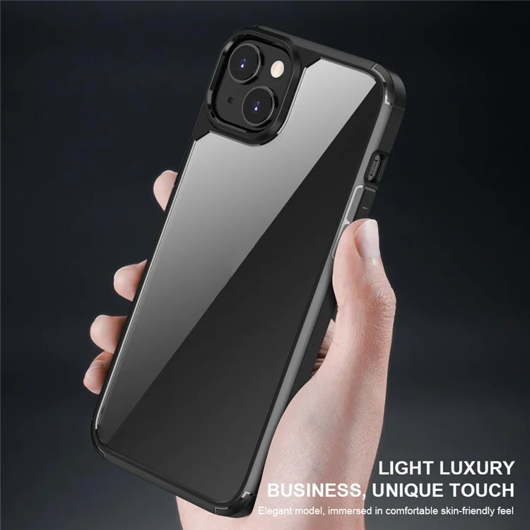 Funda de teléfono de la serie Defense Armor para iPhone 15 Plus PC+TPU Protective Back Cover - Negro
