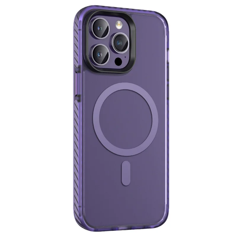 Coque de téléphone mate pour iPhone 15 Pro Antidérapante Protection Magnétique Compatible avec MagSafe - Violet