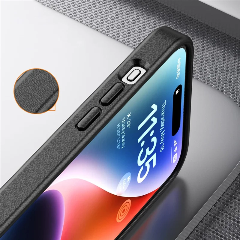 Série magique pour iPhone 15 Pro Translucent Matte Phone Case TPU + PC Coque antichoc - Noir