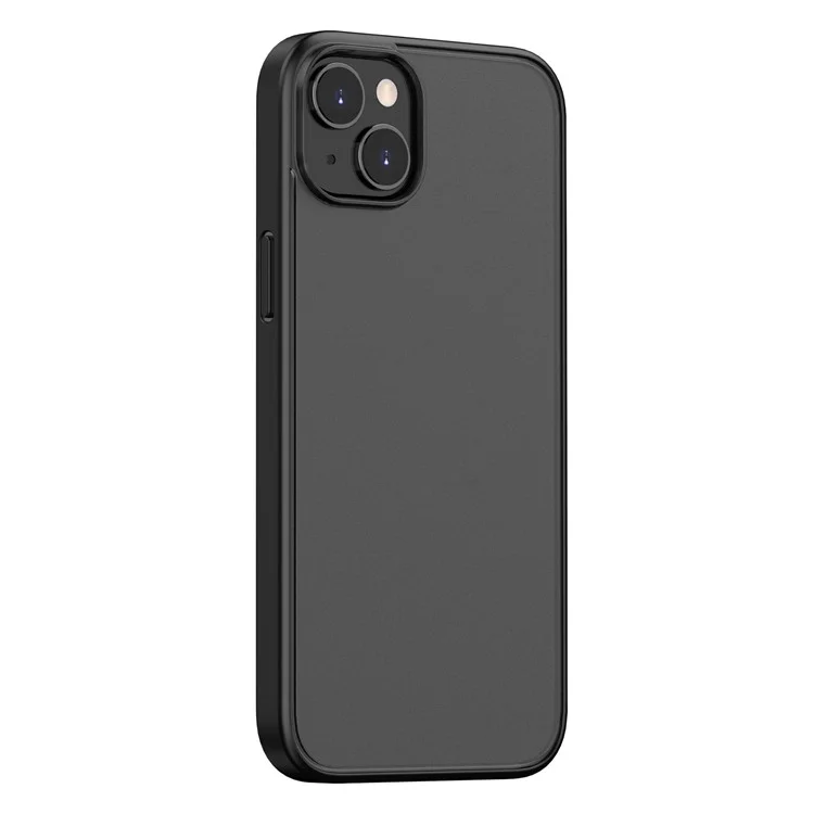 Magic Series Frosted Translucent Back Cover for iPhone 15 Plus , TPU + PC Anti-Fingerprint Phone Case - Black