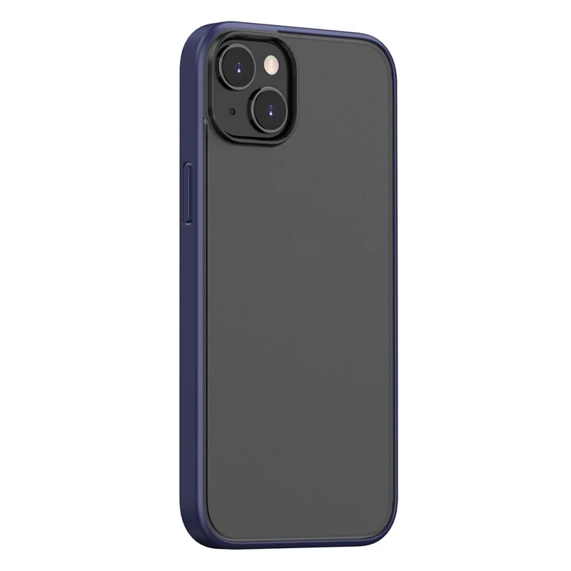 Magic Series Frosted Translucent Back Cover for iPhone 15 Plus , TPU + PC Anti-Fingerprint Phone Case - Blue