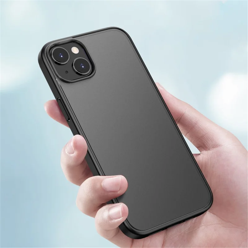 Magic Series Frosted Translucent Back Cover for iPhone 15 Plus , TPU + PC Anti-Fingerprint Phone Case - Blue