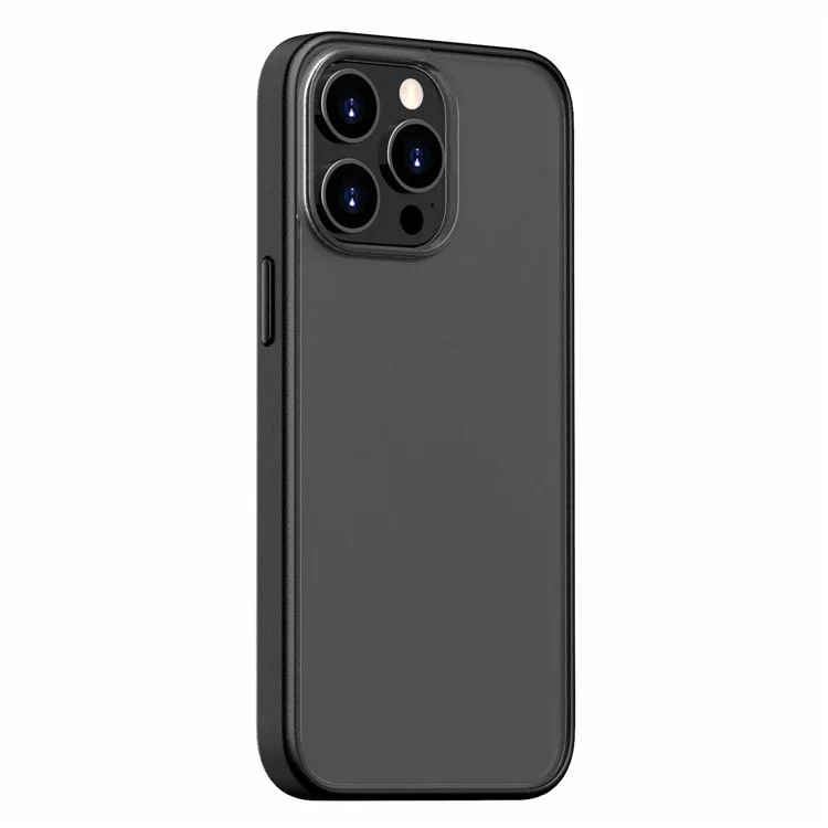 Magic Series TPU + PC Phone Case for iPhone 15 Pro Max , Translucent Matte Protective Cover - Black